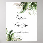 Gold Tropical Greenery Custom Text Sign Poster (Voorkant)