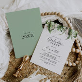 Gold Tropical Greenery Graduy Party Kaart