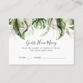 Gold Tropical Greenery Raad hoeveel spel Kaart Visitekaartje (Voorkant)
