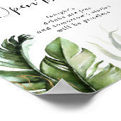 Gold Tropical Greenery Wedding Open Bar Sign Poster (Hoek)