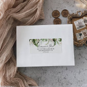 Gold Tropical Greenery Wedding RSVP-adreslabel Etiket