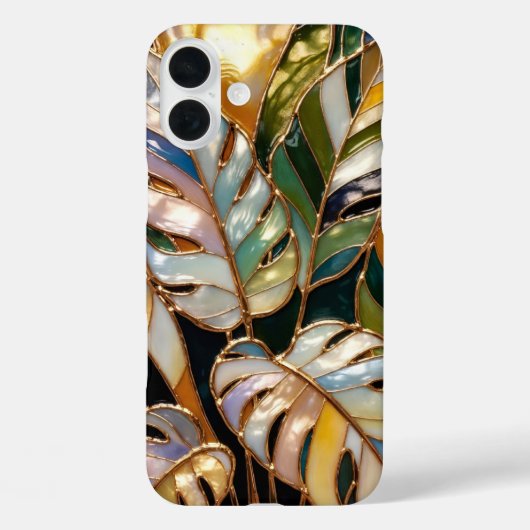 Gold Tropical Leaf Luxury Phone Case (Achterkant)