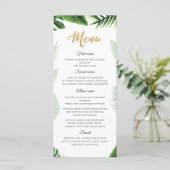 Gold Tropical Leaves Menu (Staand voorkant)
