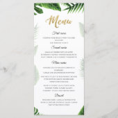 Gold Tropical Leaves Menu (Voorkant)
