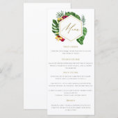 Gold Tropical Leaves Wedding Menu (Voorkant / Achterkant)