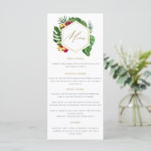 Gold Tropical Leaves Wedding Menu (Staand voorkant)