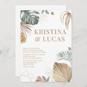 Gold Tropical Oasis Destination Wedding Kaart (Voorkant / Achterkant)
