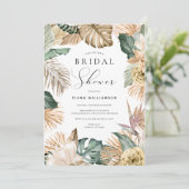 Gold Tropical Palm Beach Vrijgezellenfeest Kaart (Staand voorkant)