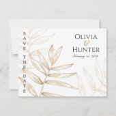 Gold Tropical Palm Photo Save the Date Kaart (Voorkant)