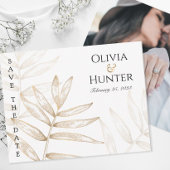 Gold Tropical Palm Photo Save the Date Kaart