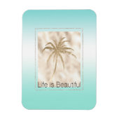 Gold Tropical Palm Tree Mint Aqua Ombre Magneet (Verticaal)