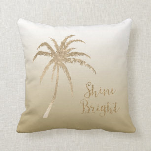 Gold Tropical Palm Tree Shine Bright Glitter  Kussen