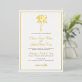 Gold Tropical Palm Tree Wedding Invitations Folie Uitnodiging (Staand Voorkant)