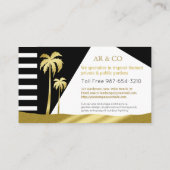 Gold Tropical Palm Trees Beach Instagram Foto's Visitekaartje (Achterkant)