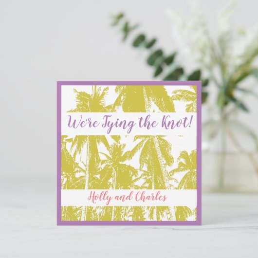 Gold Tropical Palm Trees Design Kaart (Staand voorkant)