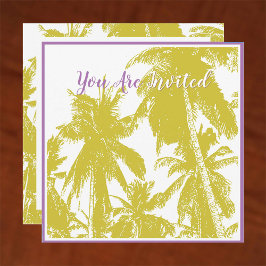 Gold Tropical Palm Trees Design Kaart