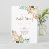 Gold Tropical Pampas Vrijgezellenfeest Kaart (Staand voorkant)