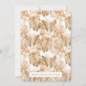 Gold Tropical Pampas Vrijgezellenfeest Kaart (Achterkant)