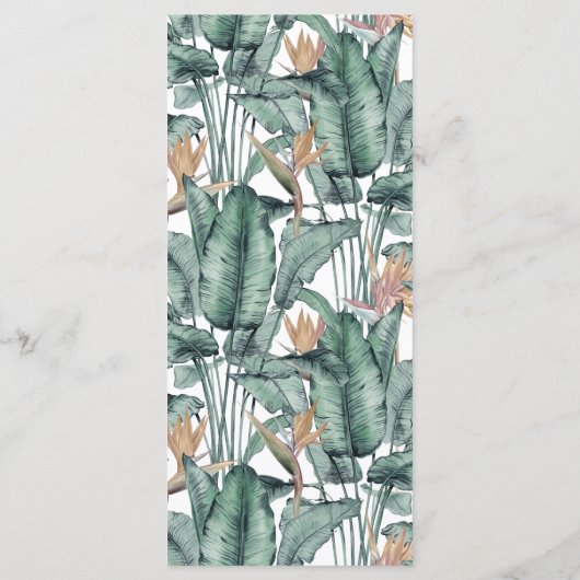 Gold Tropical Pampas Wedding Menu (Achterkant)