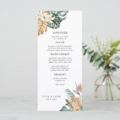 Gold Tropical Pampas Wedding Menu (Staand voorkant)
