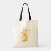 Gold Tropical Pineapple gepersonaliseerde offerte Tote Bag (Achterkant)