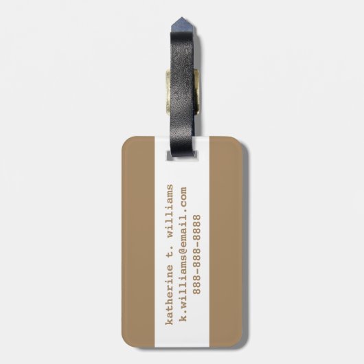 Gold Tropical Pinneapple Bagagelabel (Achterkant verticaal)