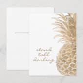 Gold Tropical Pinneapple Briefkaart (Voorkant / Achterkant)
