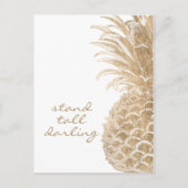 Gold Tropical Pinneapple Briefkaart (Voorkant)