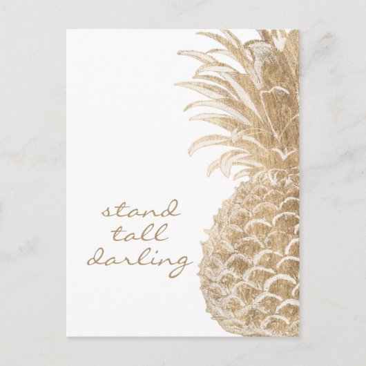 Gold Tropical Pinneapple Briefkaart (Voorkant)