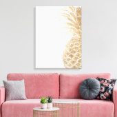 Gold Tropical Pinneapple Canvas Afdruk (Insitu (Woonkamer))