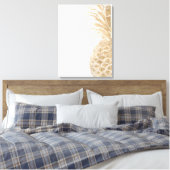 Gold Tropical Pinneapple Canvas Afdruk (Insitu (Slaapkamer))
