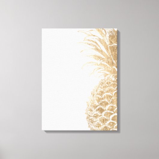 Gold Tropical Pinneapple Canvas Afdruk (Voorkant)
