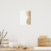 Gold Tropical Pinneapple Poster (Keuken)