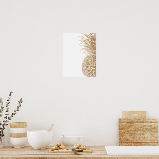 Gold Tropical Pinneapple Poster (Keuken)