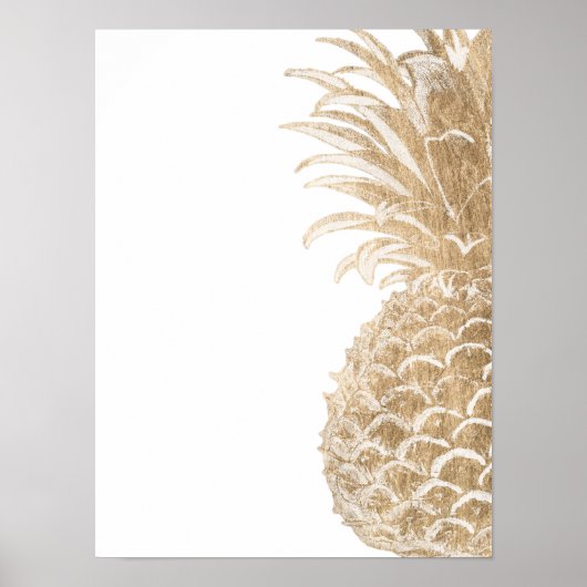 Gold Tropical Pinneapple Poster (Voorkant)