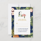 Gold Tropical Summer Wedding RSVP Insert Kaart (Voorkant)