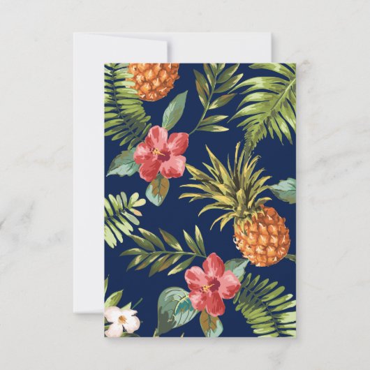 Gold Tropical Summer Wedding RSVP Insert Kaart (Achterkant)