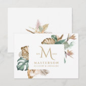 Gold Tropics Monogram Bedankt (Voorkant / Achterkant)