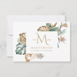 Gold Tropics Monogram Bedankt