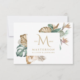 Gold Tropics Monogram Bedankt