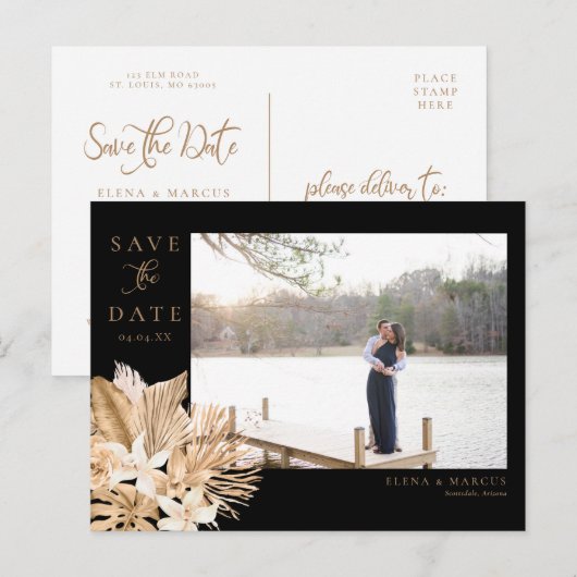 Gold Tropics Sla de datum op Aankondigingskaart (Voorkant / Achterkant)