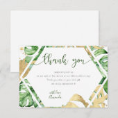 Gold Tropisch Baby shower Hartelijk dank Kaart (Voorkant / Achterkant)