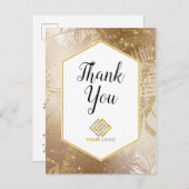 Gold Tropisch bedankt voor je Logo Business Briefkaart (Voorkant / Achterkant)