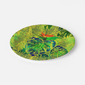 Gold Tropisch Oerwoud Groen laat Waterverf achter Papieren Bordje (Gekanteld)