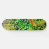 Gold Tropisch Oerwoud Groen laat Waterverf achter Persoonlijk Skateboard (Horizontaal)