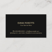 Gold Tropische anananas Modern Black White Stripes Visitekaartje (Achterkant)