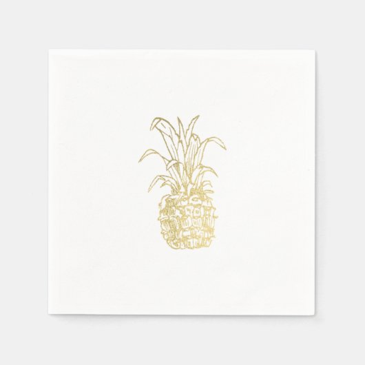 Gold tropische elegant moderne  anananas servet (Voorkant)