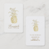 Gold tropische elegant moderne  anananas visitekaartje (Voorkant / Achterkant)