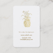 Gold tropische elegant moderne  anananas visitekaartje (Achterkant)