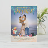 Gold Tropische Feestdagen Kerstmis in Florida Foto Feestdagenkaart (Staand voorkant)